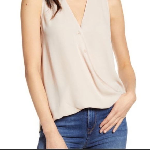 Chelsea tan wrap sleeveless shirt size S - Picture 1 of 8